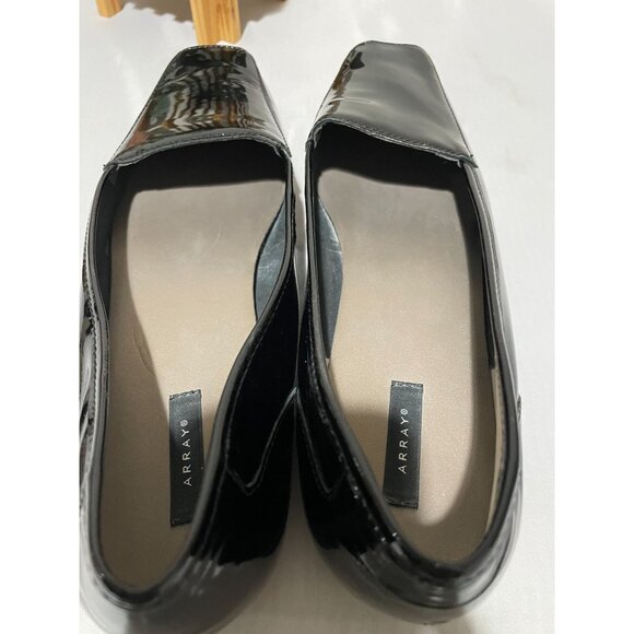 Array Women's Genuine Leather Black Patent Loafers Comfortable Slip-On Size 12M - Picture 4 of 13